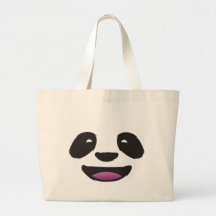 Panda face tote bag