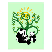 Panda Family Tree Postcards