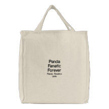 Panda Fanatic Forever- Panda Fanatics Unite Tote B Embroidered Tote Bags