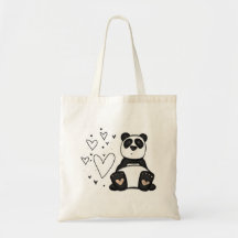panda love canvas bags