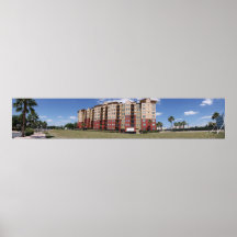 Panoramic Apartment building Posters