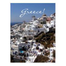 Panoramic view of Oia, Greece Post Card