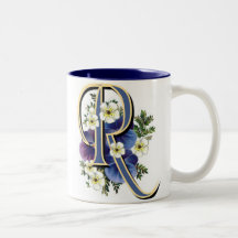 Pansy Initial - R Mug