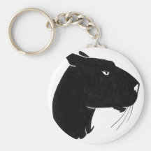 Panther head profile keychains