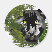 Panther in Foliage Magnets