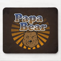 Papa Bear, Cool Fathers Day Vintage Look Mouse Mats