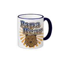Papa Bear, Cool Fathers Day Vintage Look Mugs