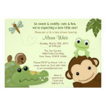Papagayo Baby Shower Invitation monkey frog turtle invitations
