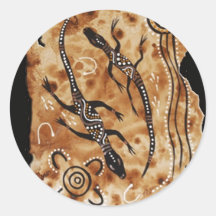Paper Goannas Round Stickers