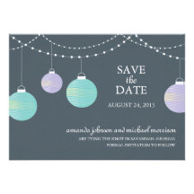Paper Lantern Wedding Save the Date Custom Invitations