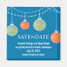 Paper Lantern Wedding Save the Date Magnet