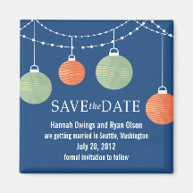 Paper Lantern Wedding Save the Date Magnet