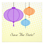 Paper Lanterns Square Save The Date Cards Personalized Announcement
