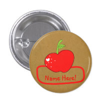 PaperFruit Apple Name Badge Pin