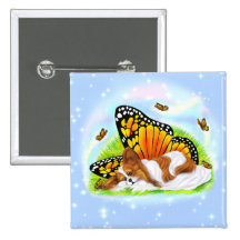 Papillon Mystical Monarch Pinback Buttons