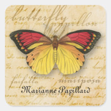 Papillon Words Sticker