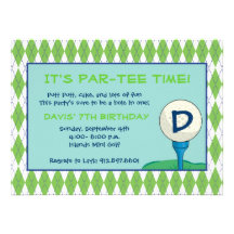 Par-Tee Time Boy Custom Announcement