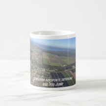parachute sky ground skydiving panorama Louisiana Mugs