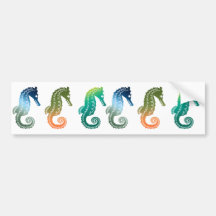 Parade of Tropical Seahorses Bumper Stickers
