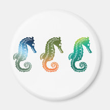 Parade of Tropical Seahorses Refrigerator Magnets