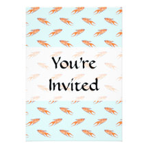 Paradise Fish Pattern on Blue. Custom Invitation
