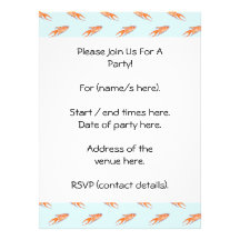 Paradise Fish Pattern on Blue. Custom Invitations