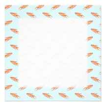 Paradise Fish Pattern on Blue. Personalized Announcement