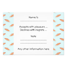 Paradise Fish Pattern on Blue. Personalized Invite