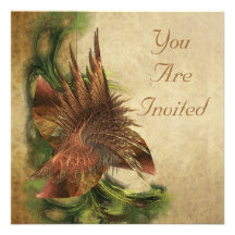 Paradise Flower Fractal Invitations