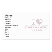 Paradise, Texas Business Card Template