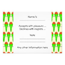 Parakeet Birds Pattern. Custom Invites