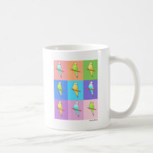 Parakeet Rainbow Rectangles Mugs