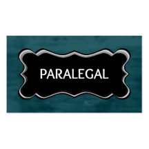 Paralegal Elegant Name Plate Business Cards