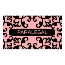 Paralegal Peach Damask Business Card