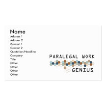 Paralegal Work Genius Business Card Template