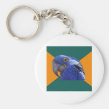 Paranoid Parrot Bird Advice Animal Meme Key Chain