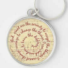 Parchment Serenity Prayer Keychain
