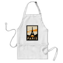 paris art deco retro travel poster aprons