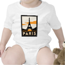 paris art deco retro travel poster tee shirt