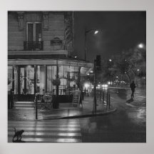 Paris Cafe at Night Poster