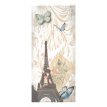Paris Effiel Tower Butterfly Wedding Menu rackcard Custom Rack Card