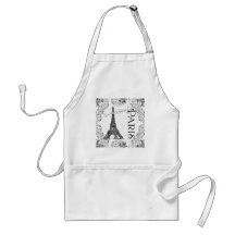Paris Eiffel Tower and Scrolls Apron