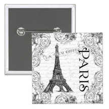 Paris Eiffel Tower and Scrolls Buttons