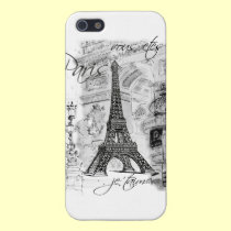Paris Eiffel Tower Black & White Collage iphone cases