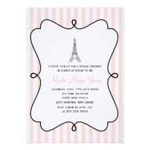 Paris Eiffel Tower Bridal Shower Custom Announcements
