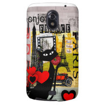 Paris Eiffel Tower Cat Lovers gifts Galaxy Nexus Cases