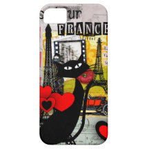 Paris Eiffel Tower Cat Lovers gifts iPhone 5 Cases