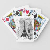 Paris Eiffel Tower Collage playing cards