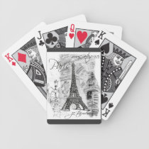 Paris Eiffel Tower Collage playing cards