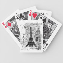 Paris Eiffel Tower Collage playing cards